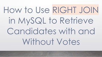 How to Use RIGHT JOIN in MySQL to Retrieve Candidates with and Without Votes