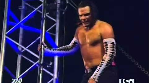 Jeff Hardy vs Randy Orton January 14, 2008 (insane JUMP of 30feet)