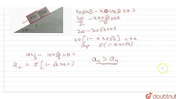 Figure shown two blocks in contact sliding down an inclined surface of inclination `30^()`. The ...