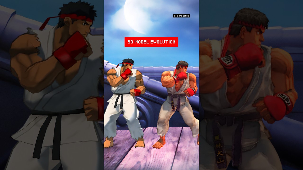 Ryu 3D Model Evolution 🥋 SFEX to SF6