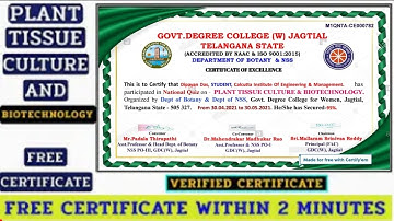 Biotechnology Quiz Certificate | Certificate In 2 Minutes | AICTE Certificate | Govt Certificate