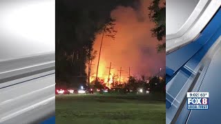 Fire on Hwy 51 near Pine Island Subdivision in Ponchatoula