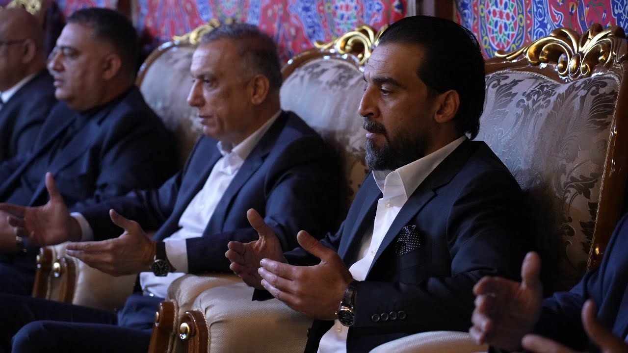 حضور رئيس الوزراء لمجلس عزاء المغفور له منذر الحلبوسي عم رئيس تحالف تقدم في قضاء الكرمة