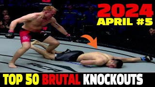 Top 50 Brutal Knockouts in April 2024 #5 (MMA•Muay Thai•Boxing•kickoxing)