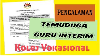 Pengalaman Temuduga Guru Interim Kolej Vokasional Youtube