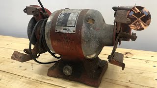 40 Year Old Vintage Bench Grinder Saved from the Junkyard  Restoration No Talking