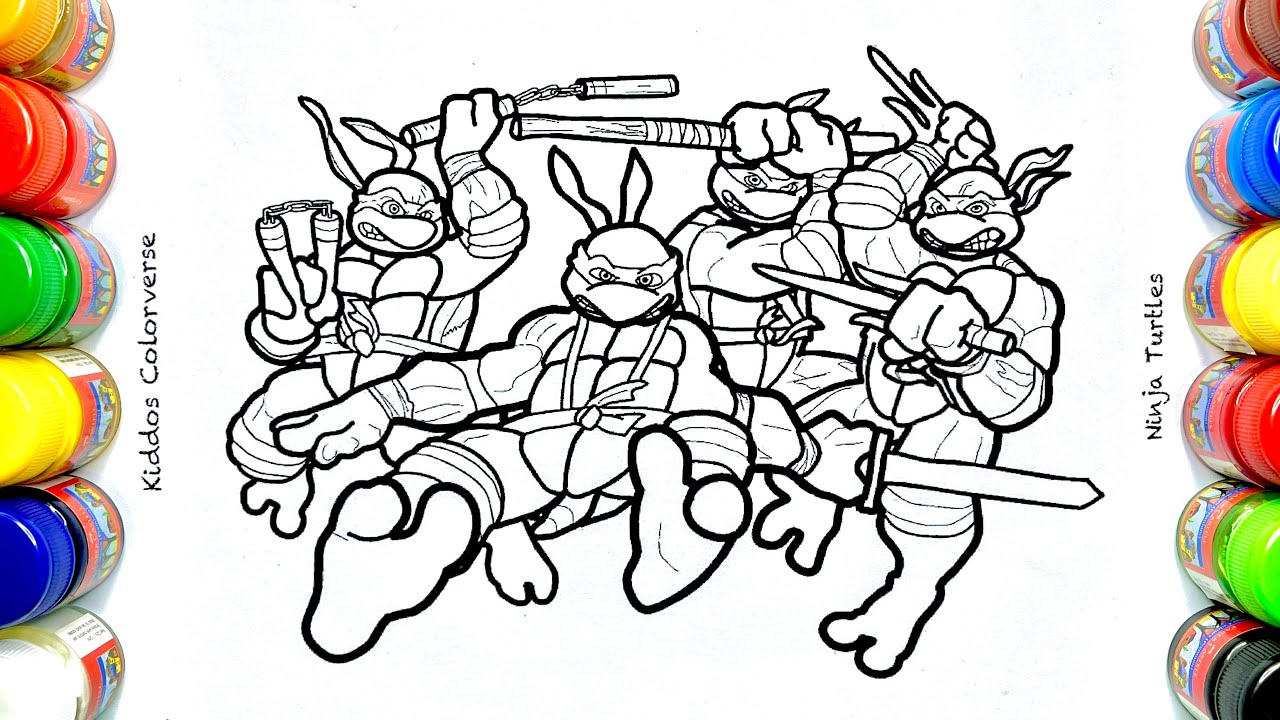 Teenage Mutant Ninja Turtles In Action | Coloring TMNT - YouTube