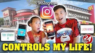 INSTAGRAM CONTROLS MY LIFE FOR A DAY!!! 24 Hour Challenge!