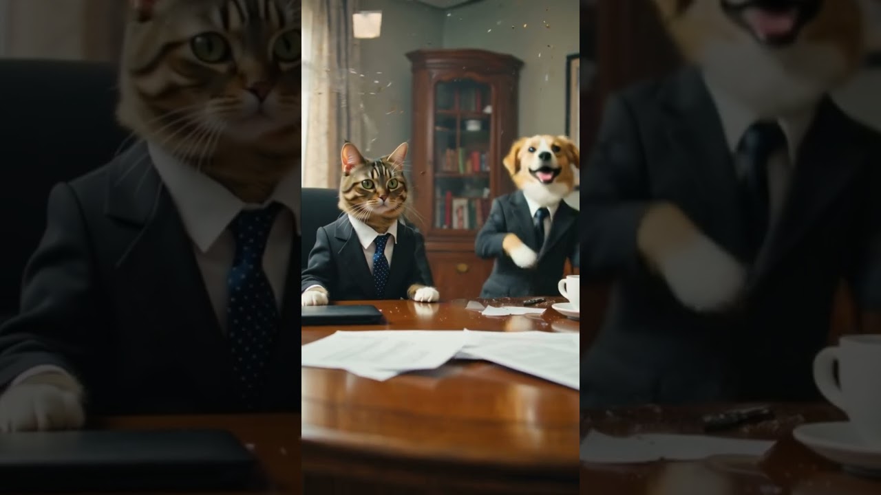 Elegant Cat and Dogs 