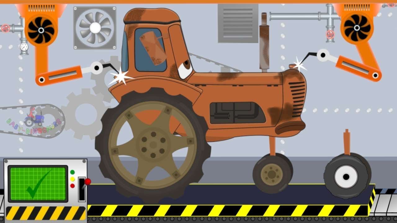 ⁣Tractor For Kids | Tractor, Garbage Truck, Excavator, Tractors Of Toy Factory | Video For Kids