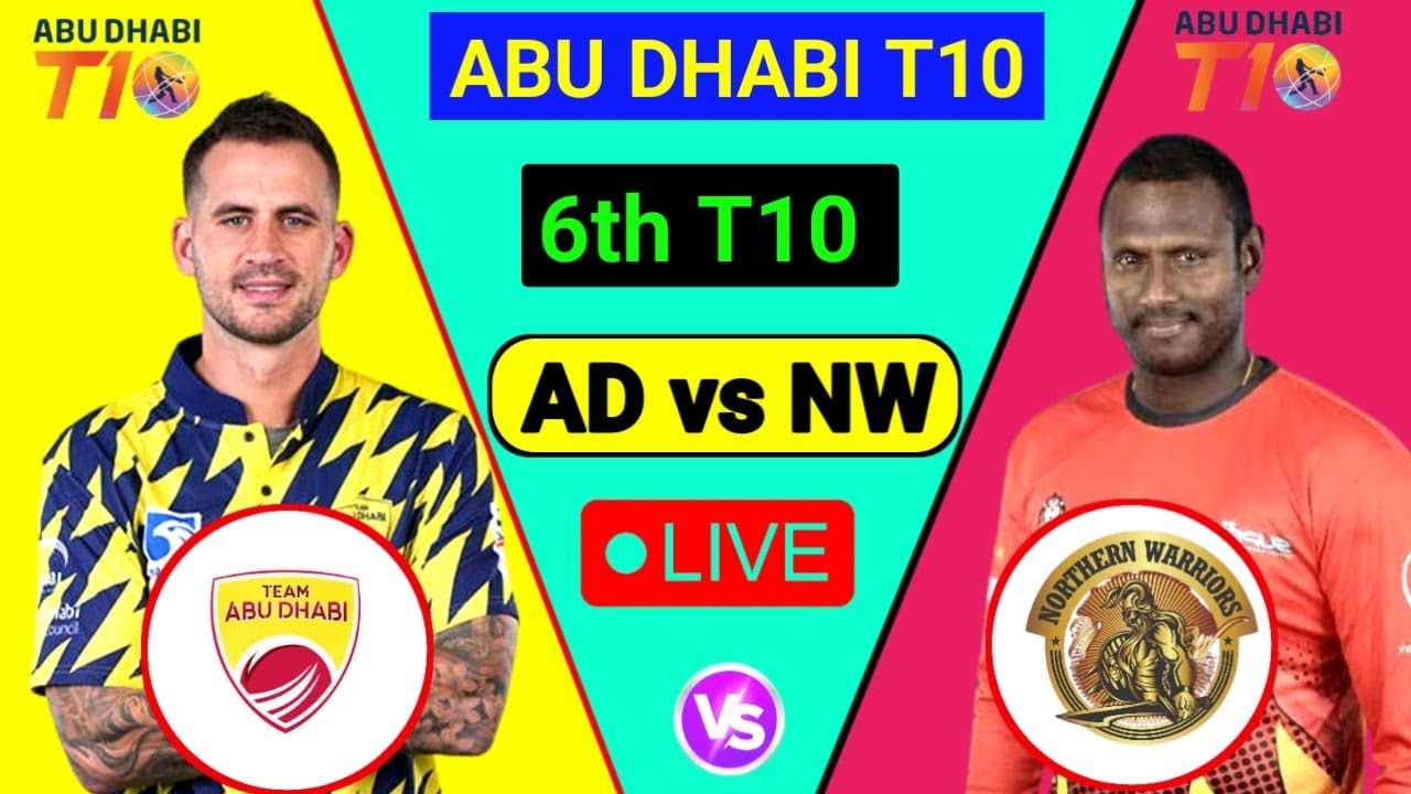Abu Dhabi T10 live AD vs NW live score Team Abu Dhabi vs Northern
