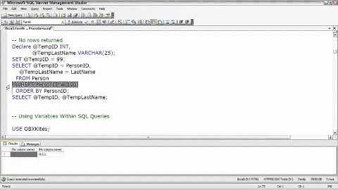 SQL Server  Working with Variables
