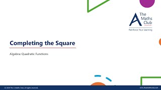 Completing the Square | O Level A Maths Singapore