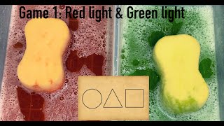 🔴🔺🟥ASMR Squid Game Sponge Squeezing | Game 1: Red Light & Green Light🟥🔺🔴 #spongegamescollab screenshot 2