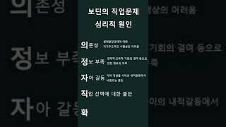 [직업상담사2급빈출 60초 암기] 7. 보딘의 직업문제 심리적 원인