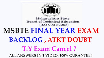 MSBTE FINAL YEAR EXAM & BACKLOG , ATKT DOUBT IN HINDI