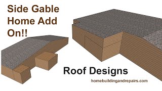 Gable Roof Design Ideas For Home Addition With Low Sloping Roof Attaching To Side