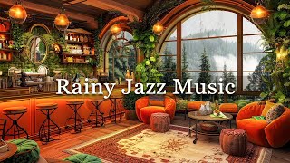 Rainy Day at Cozy Coffee Shop with Jazz Relaxing Music ☕ Smooth Jazz Music Piano, Rain Sounds