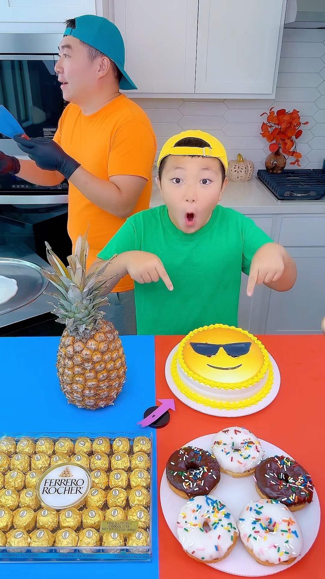 Emoji cake vs ketchup ice cream  challenge!? #funny by Ethan Funny Family