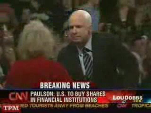 Woman calls Obama an Arab at Rally - McCain condems talk (@TraderNewburgh)