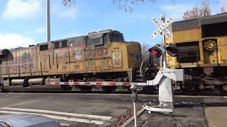 UP 8006 Intermodal With UP 5287 Plaque Locomotive North, O St. Railroad Crossing, Sacramento CA