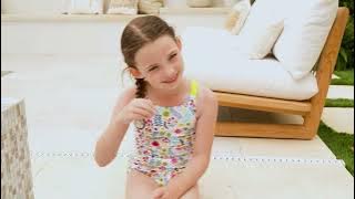 Splash About Girls Swimming Costume Jungle Lime