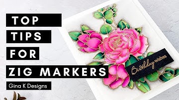 Tips on Watercoloring with Zig Clean Color Real Brush Markers | Gina K Designs