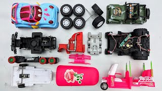 Satisfying Toy Assemble Different Parts After Collecting Them | Auto Cng, Army Jeep, Container Truck