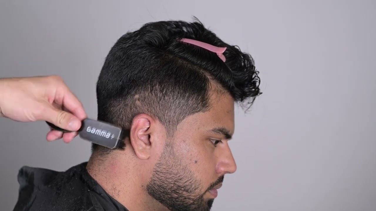 Low Skin Fade, side part.