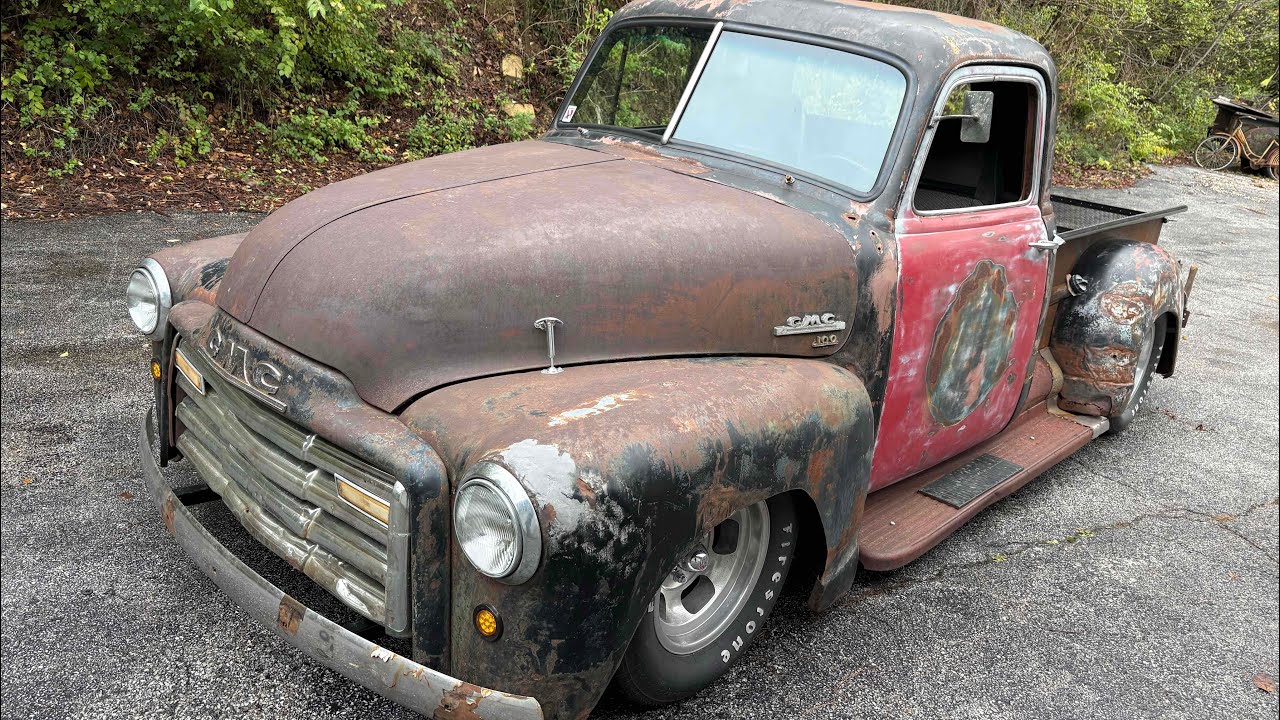 SOLD 1951 GMC 100, RAT ROD DRIVE ANY WHERE, Rat rod style truck, s10 chassis, 350 engine 700r4 trans