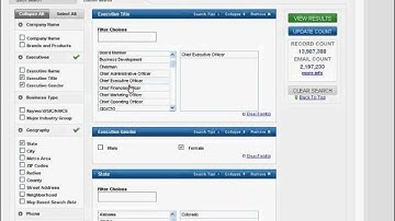 ReferenceUSA Custom Search for Executives