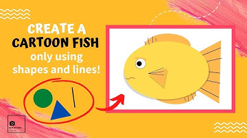 Create a cartoon fish using shapes and lines on Canva Pro!