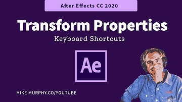 After Effects CC: Transform Properties Keyboard Shortcuts