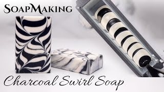 Black and White Swirl Soap Making with Charcoal | Chopstick Swirl