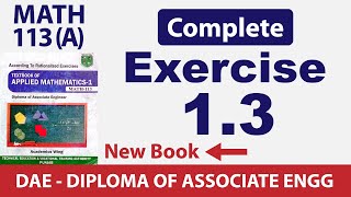 Exercise 1.3 | MATH 113 | PBTE DAE MATH-113 | Sir Muhammad