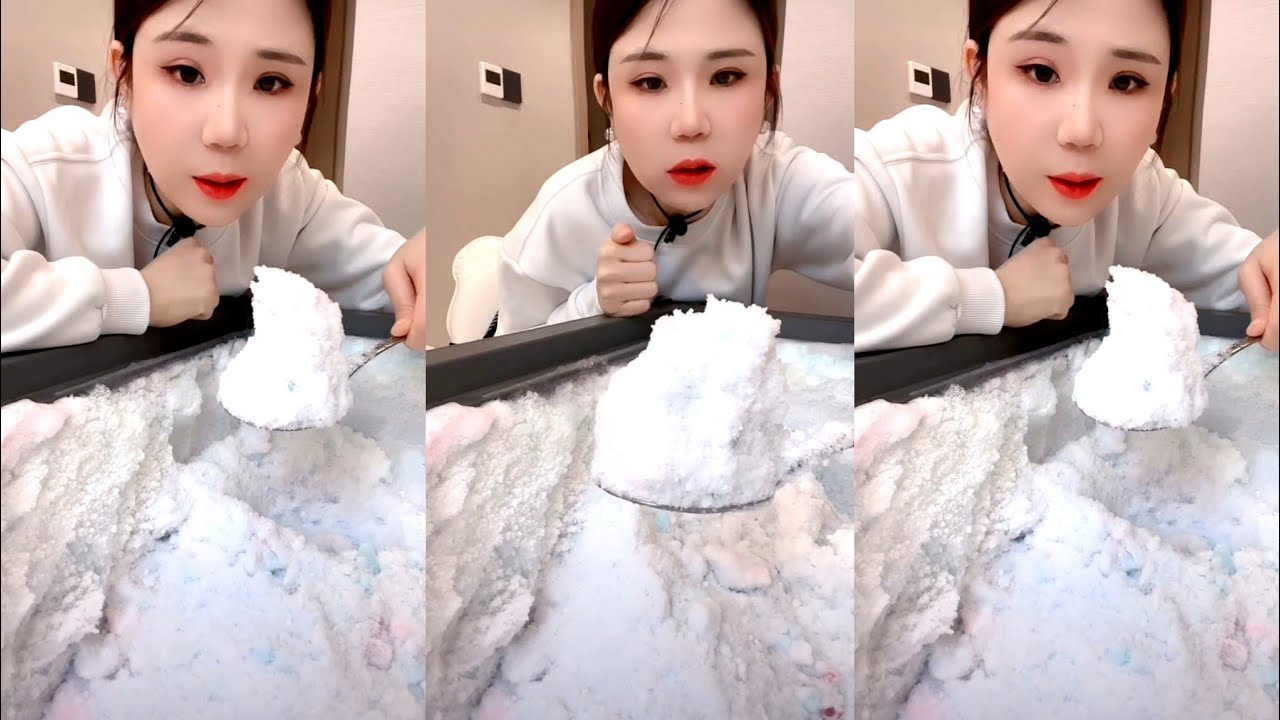 ASMR FREEZER FROST EATING YY 