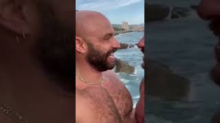 Two hairy men kissing #shorts