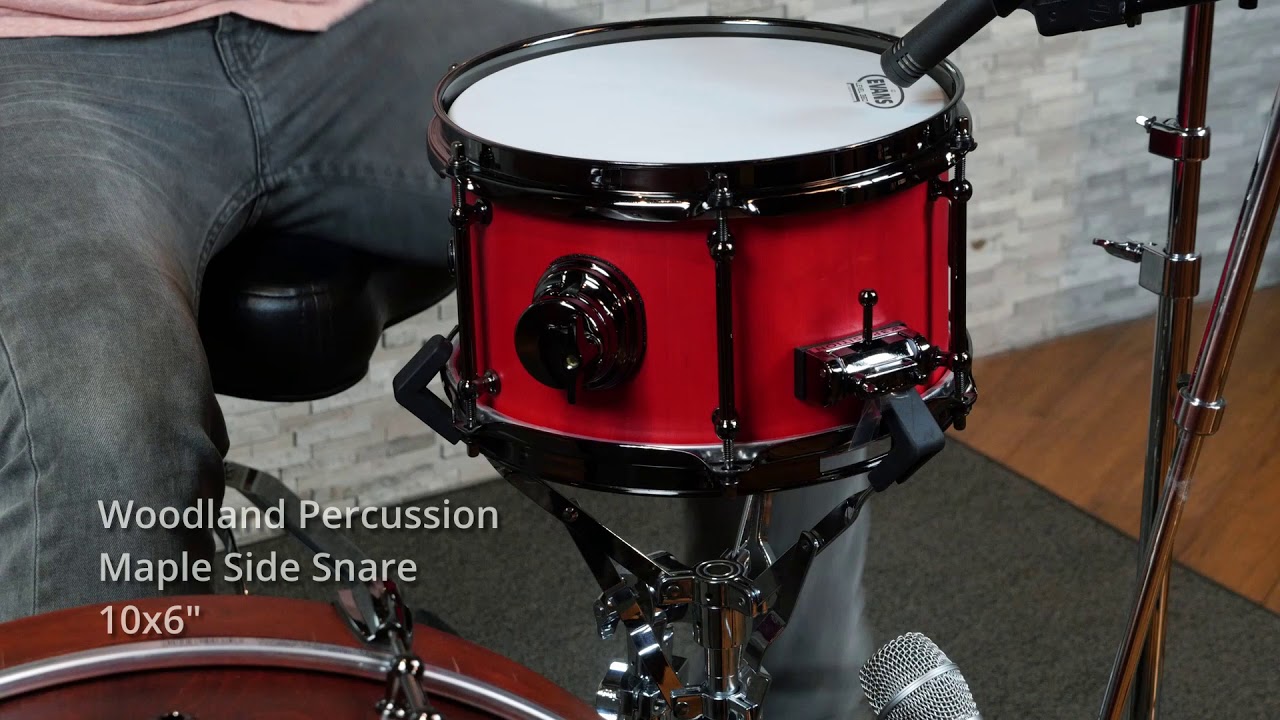 Woodland Percussion Maple Stave Side Snare 10x6 Demo