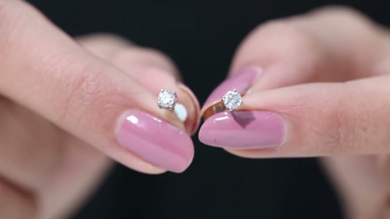 Dainty Round Moissanite Solitaire Tragus Earring