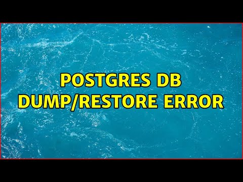 Postgres db dump/restore error