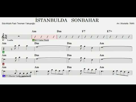 istanbulda sonbahar am play along flute violin elect guitar melodica recorder keyboard youtube