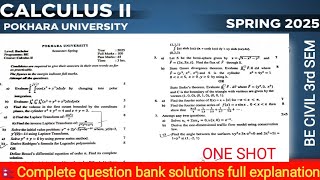 Calculus II (Past year questions 2025 spring of Pokhara university) BE CIVIL 3 rd semester 