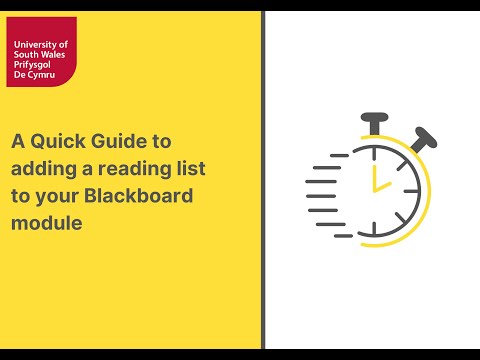 A quick guide to adding a reading list to your Blackboard module