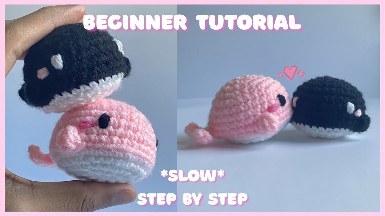 How to crochet a Cute Whale Keychain for Beginners (simple amigurumi, no magic ring, no sew)