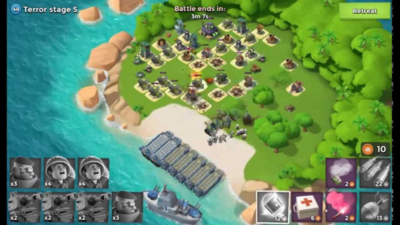 海島奇兵 Boom Beach Level 45 (48) NEW Terror Stage 5/7 Tanks & Grenadiers