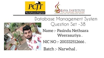 Question Set 38 | Database Management System | Java Institute