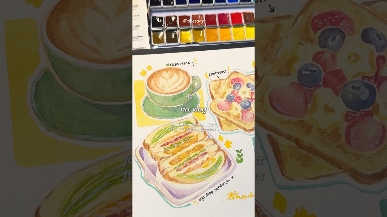 let's paint some breakfast food ✨🍞 new art vlog now up on the channel ! 
