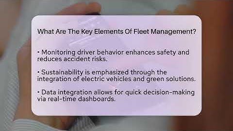 What Are The Key Elements Of Fleet Management? - Talking Tech Trends