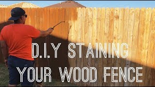 DIY Staining Your Wood Fence | Valspar Canyon Brown Exterior Stain |  R HOUSE