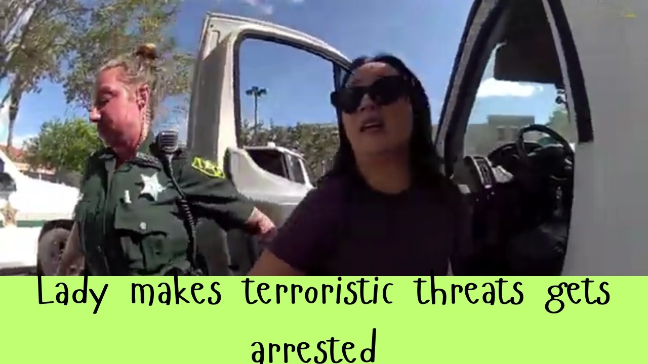 Lady makes terroristic threats gets arrested - YouTube